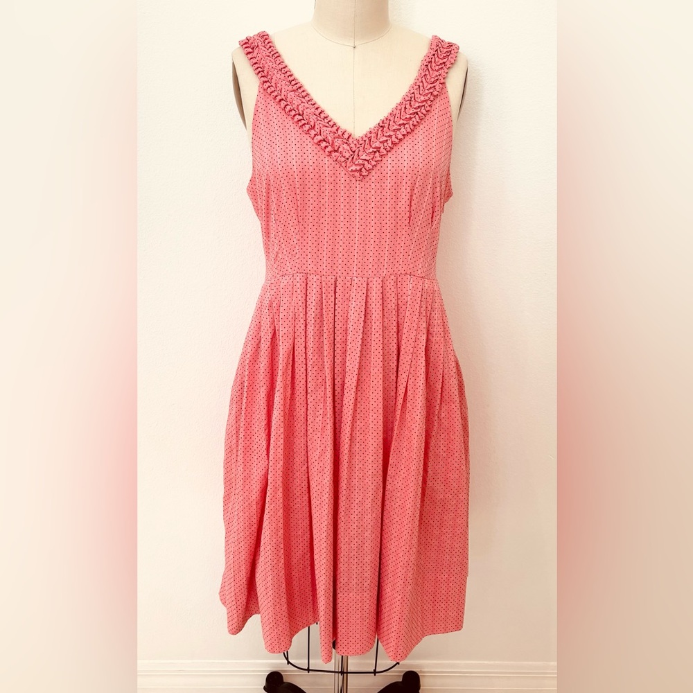 Anthropologie Moulinette Soeurs Fit & Flare Dress NWOT Cotton Melon Ball Pink 6